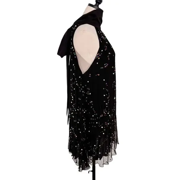 NWT Azeeza Atwood Sequin Dress Black Mini Cocktail Party Vegas LBD Size XS - Picture 5 of 12